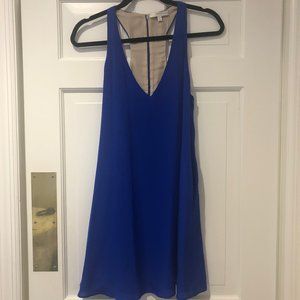 Lavender Brown Electric Blue Shift Mini Dress XS